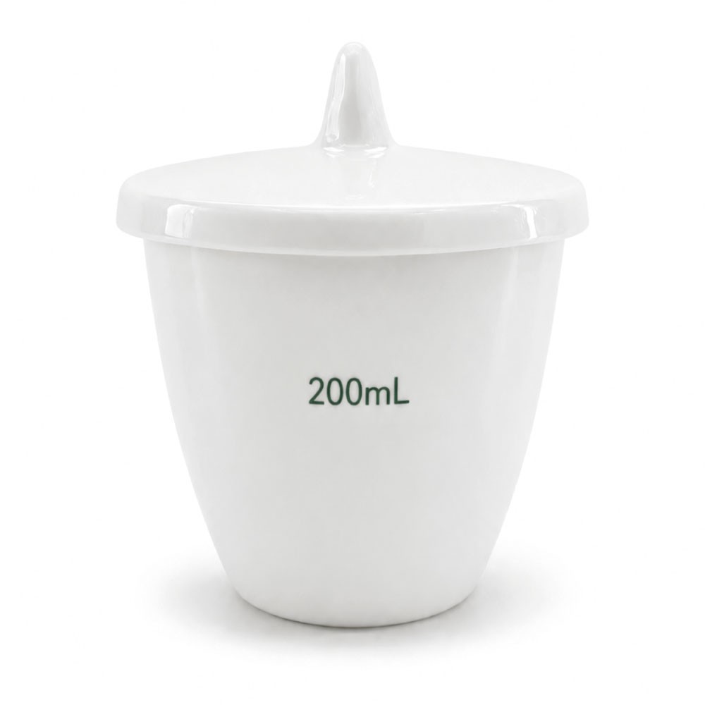 Crisol de Porcelana con Tapa 200ml - CHINA | Stock: 500 - SAP: 204030747