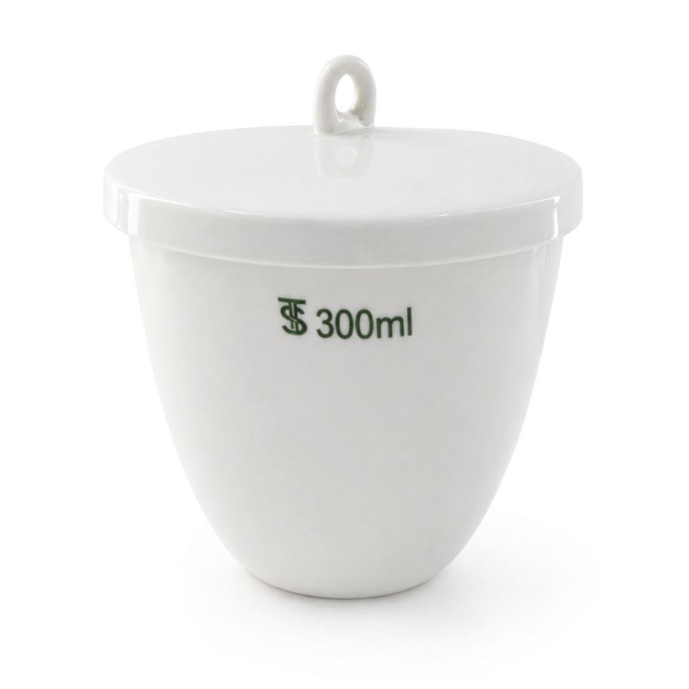 Crisol de Porcelana con Tapa 300ml - CHINA | Stock: 500 - SAP: 204030748
