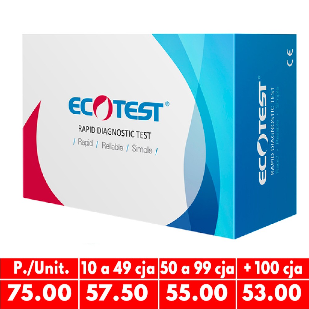 HCG x 50 Test Rapid Test (Suero/Orina) Tiras - ECOTEST | Stock: 1018 - SAP: 248010007