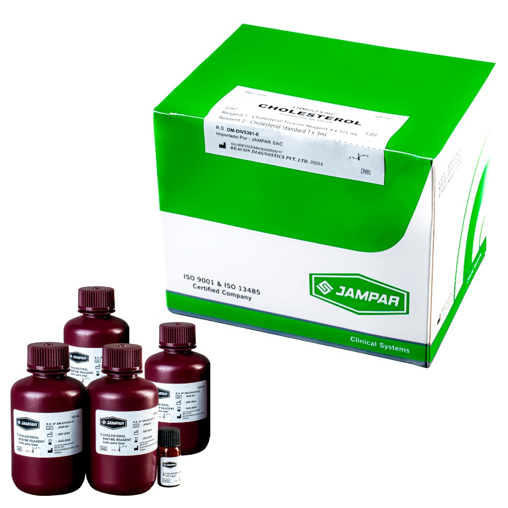 Colesterol X 500Ml (4X125Ml + Estándar 1X3Ml) - JAMPAR | Stock: 0 - SAP: 261010009