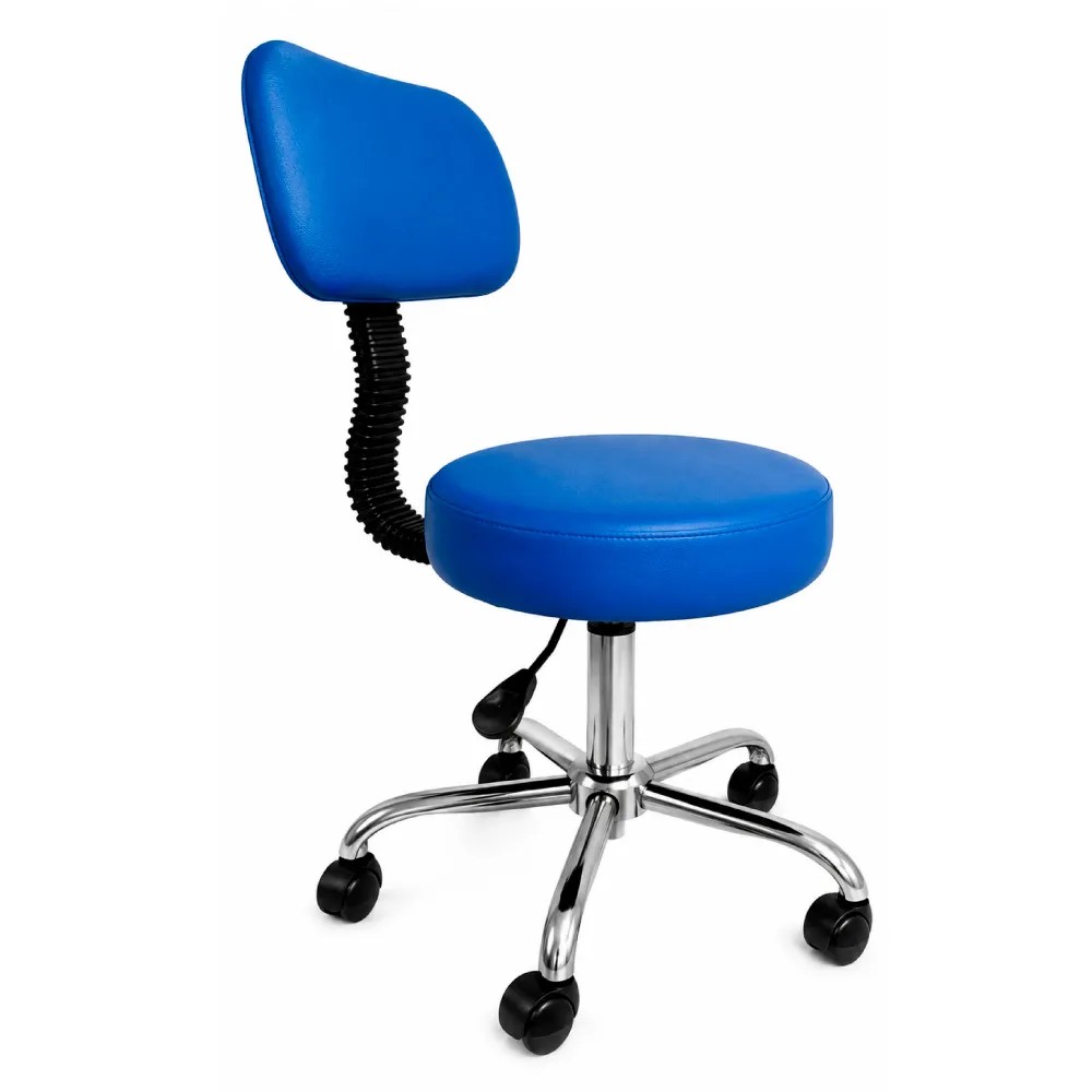 Taburete Giratorio Cromado Rodable Con Espaldar - NACIONAL | Stock: 100 - SAP: 266020223