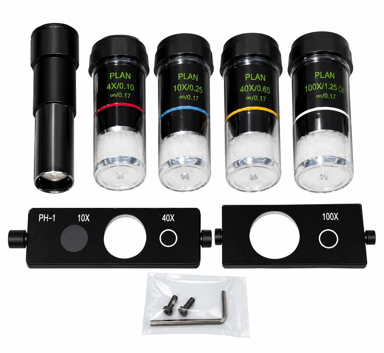 Kit P/Contraste de Fase P/Microscopio OX-3015C (P/Filtro SLP1/SPL2 P/lente 10/4x y P/Lente 20/100 - EUROTECH | Stock: 1 - SAP: 274020030