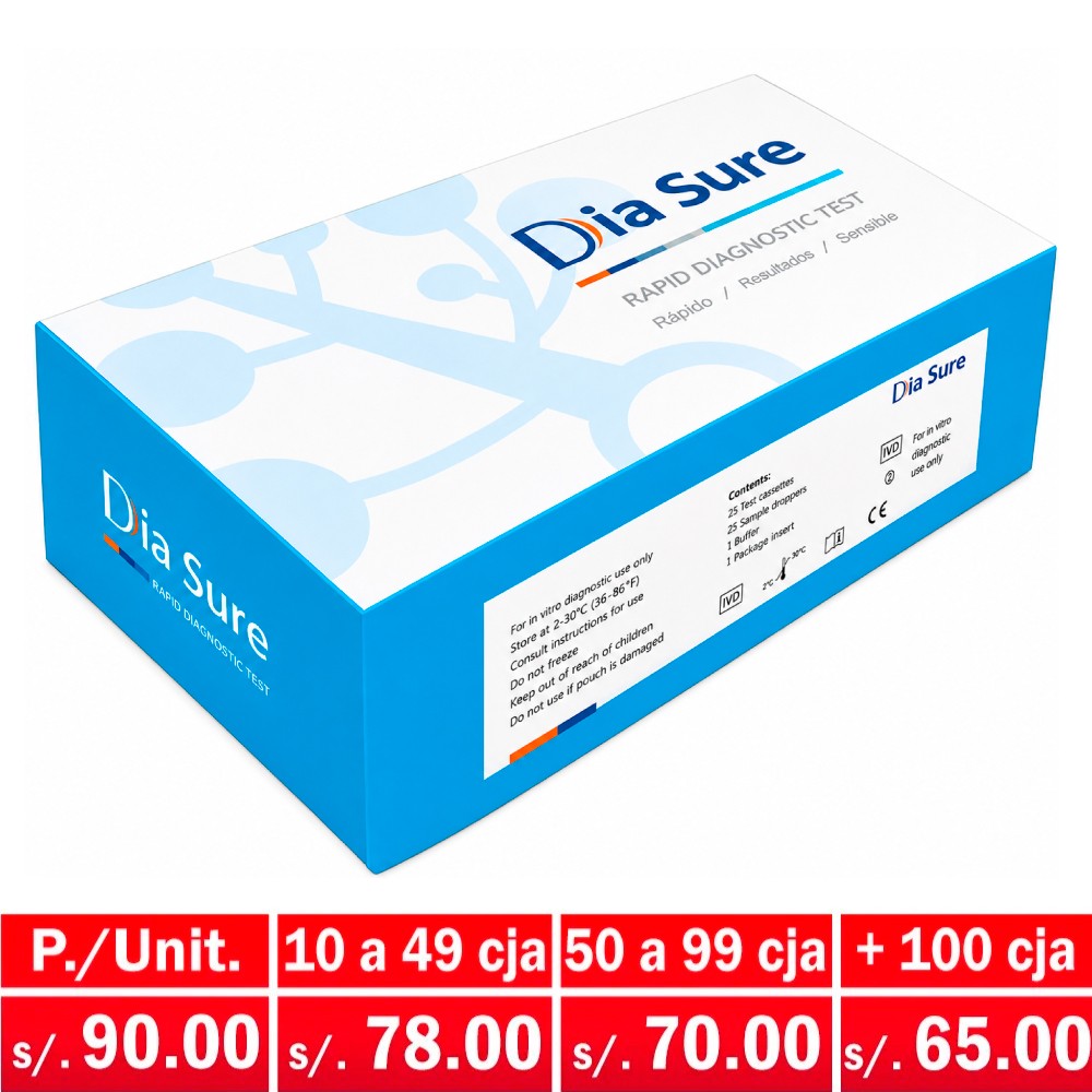 HIV 1/2 X 30 Test (2 Linea) Rapid Test Cassette | - DIASURE | Stock: 6103 - Vto. 30/03/28 - SAP: 321010002