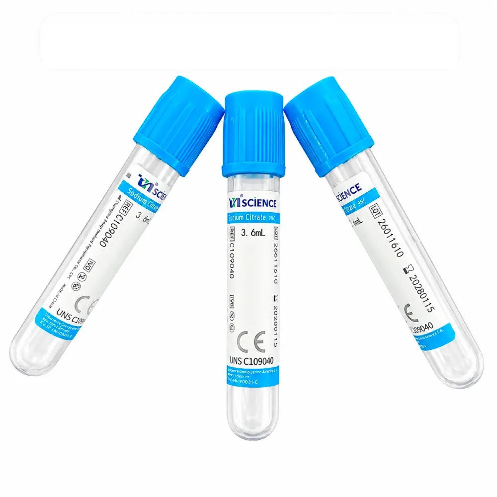 Tubo Tapa Celeste 3.6ml 13x75MM Con Citrato de Sodio 3.2% x 100 Unds - UNSCIENCE | Stock: 400 - Vto. 25/08/27 - SAP: 347030004