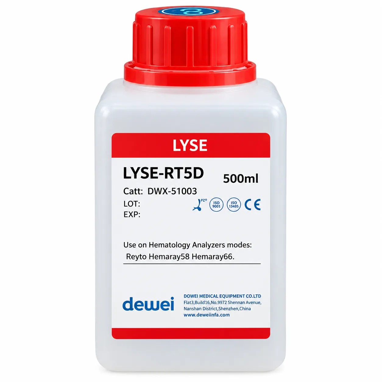 Lisante D x 500ml 5 Diff - Para Modelo HEMARAY86 /80/BIOBASE BK-6500 - DEWEI | Stock: 550 - SAP: 349010003