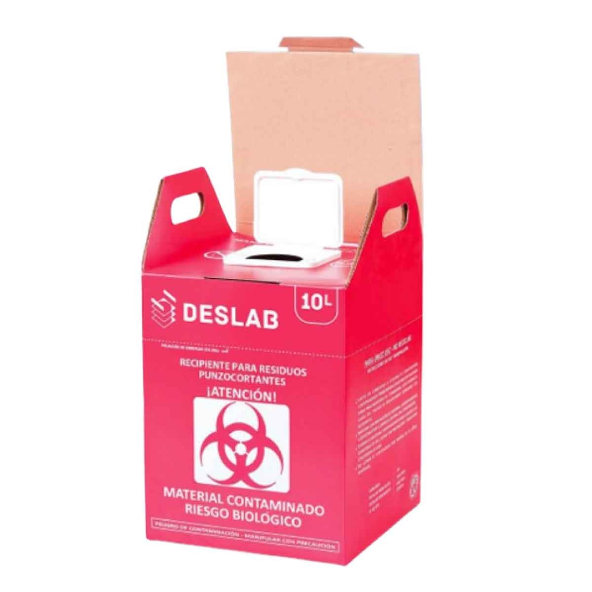 Contenedor Carton 10 Litros de Bio Seguridad púnzocortante C/Rojo - DESLAB | Stock: 100 - SAP: 354030004