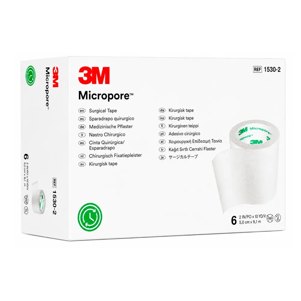 Esparadrapo de Papel Micropore 5 cm x 9.1 m Code 1530-1 Caja x 12 Unidades - 3M | Stock: 100 - SAP: 395030003