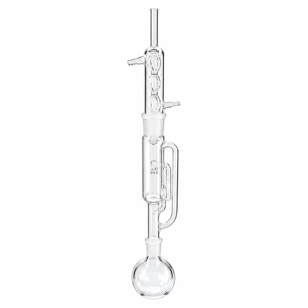 Extractor Soxhlet de Vidrio Borosilicato 3.3 X 3 Piezas x 1000ml C/Balón de 2000ml - GlASSCO | Stock: 10 - SAP: 397030010