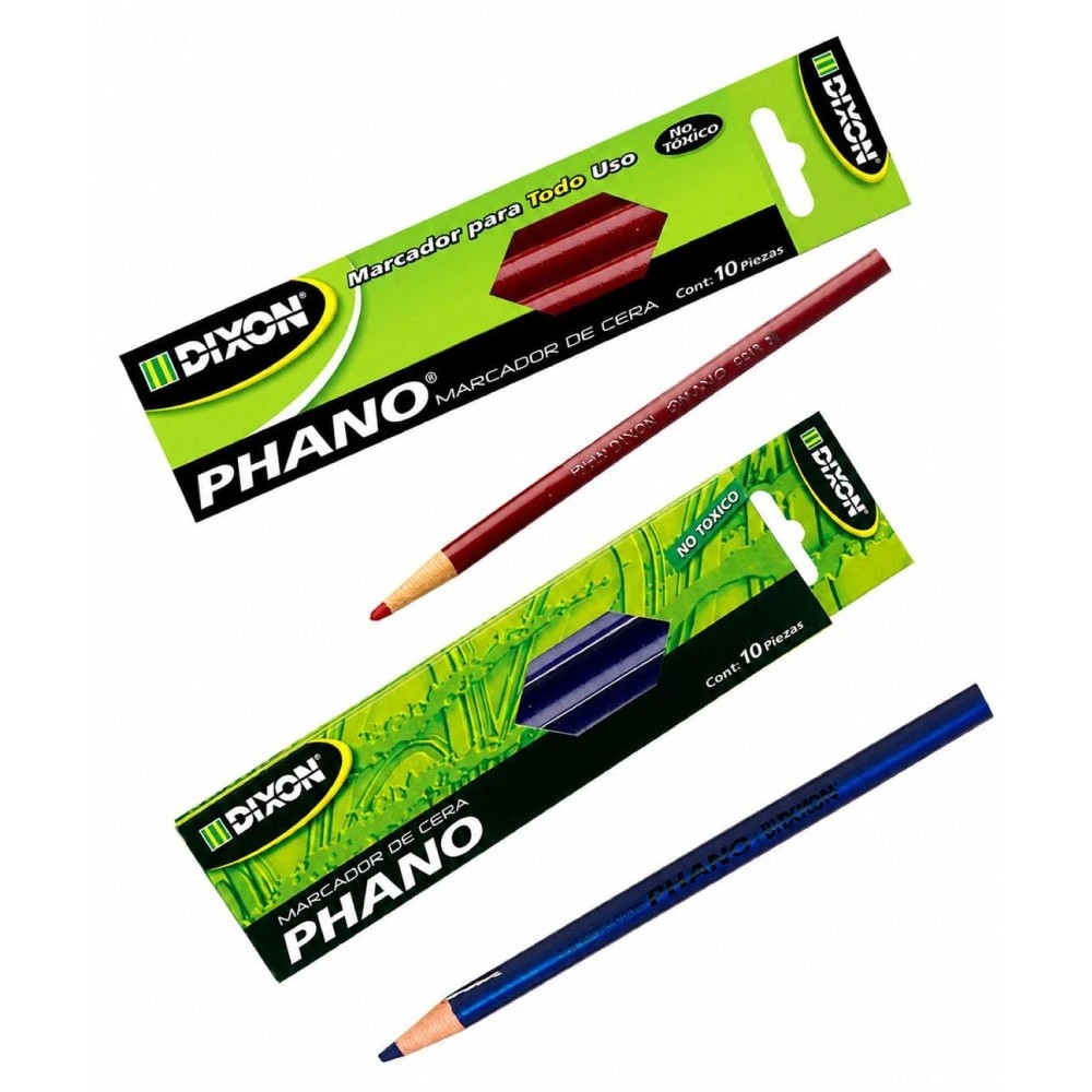 Lapiz Marcador de Cera Color Rojo Modelo: Phano Caja x 10 Unds - DIXON | Stock: 100 - SAP: 411030001