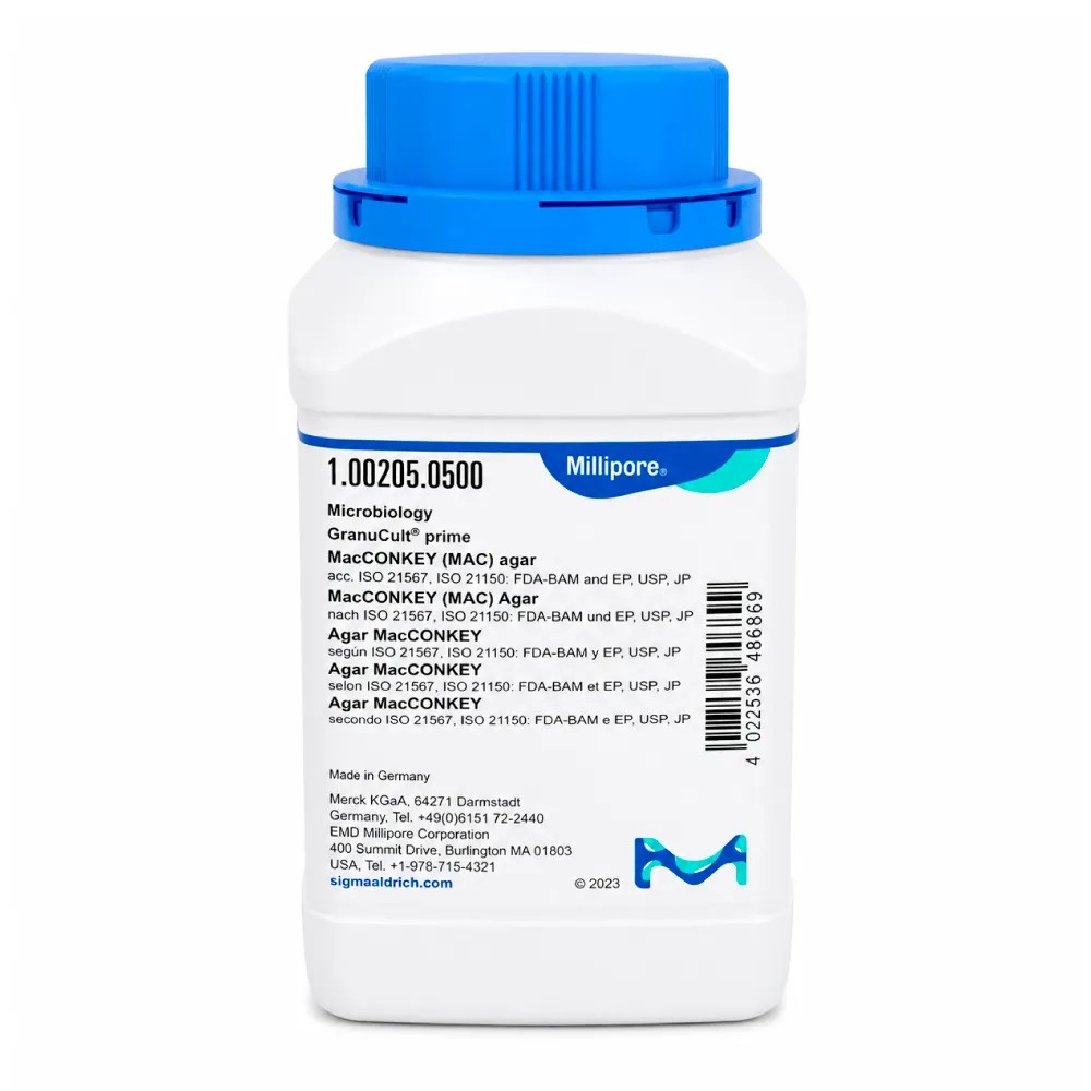 Macconkey Agar x 500gr REF: 1002050500 - MERCK | Stock: 5 - SAP: 412010002