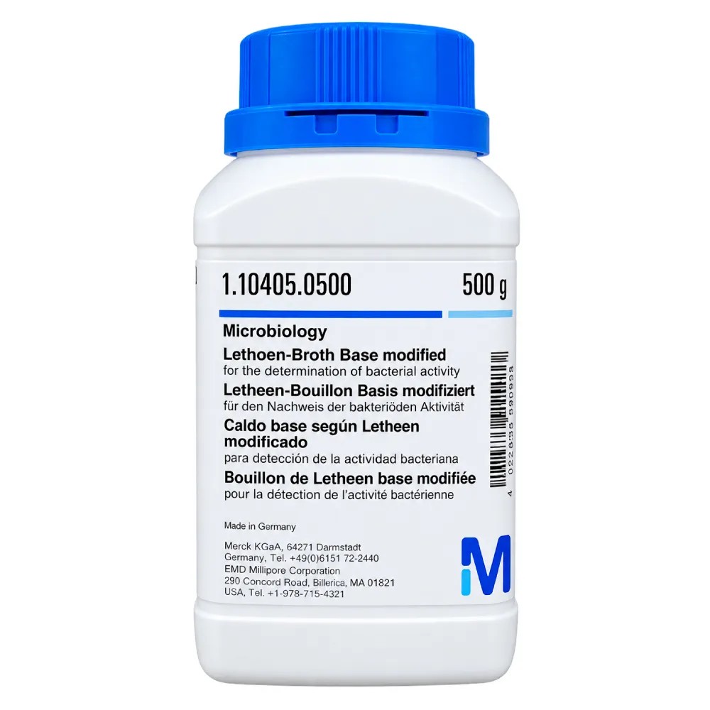 Caldo Base Segun Letheen Modificadodo P/Deteccion de Actividad Bacteriana X 500g REF:110405 - MERCK | Stock: 2 - SAP: 412010005