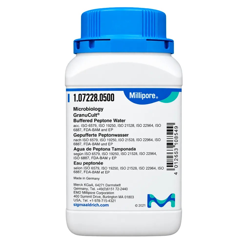 Agua de Peptona (Tamponada), Segun Iso 6579 Para Microbiologia X 500G - MERCK | Stock: 2 - SAP: 412010007