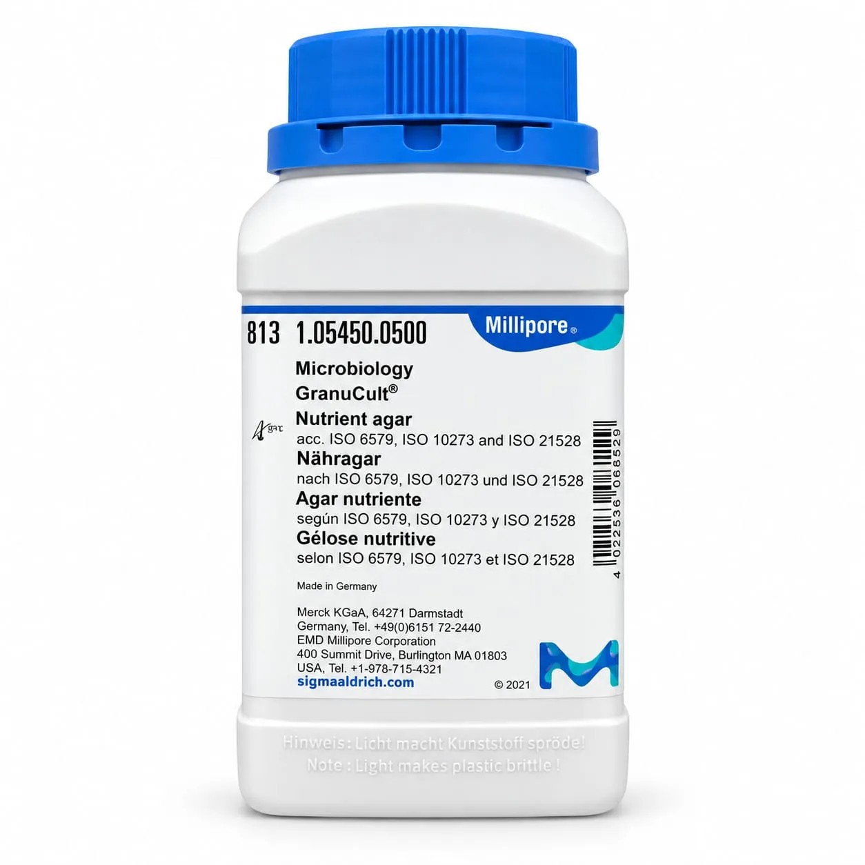 Nutritivo Agar x 500g REF:105450 - MERCK | Stock: 5 - SAP: 412010008