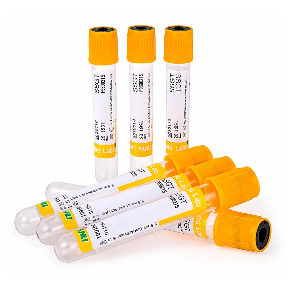 Tubo Tapa Amarillo con Gel 5ml 13x100mm x 100 Unds - MINILAB | Stock: 1000 - SAP: 414030001