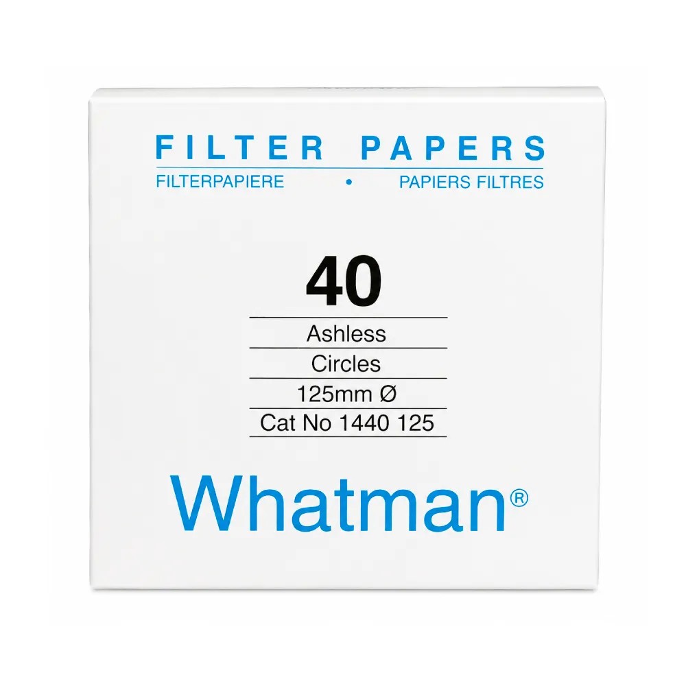 Papel Filtro Cualitativo N-40 Diámetro 125 mm (12.5 cm) X 100 Unds - WHATMAN | Stock: 100 - SAP: 080020350