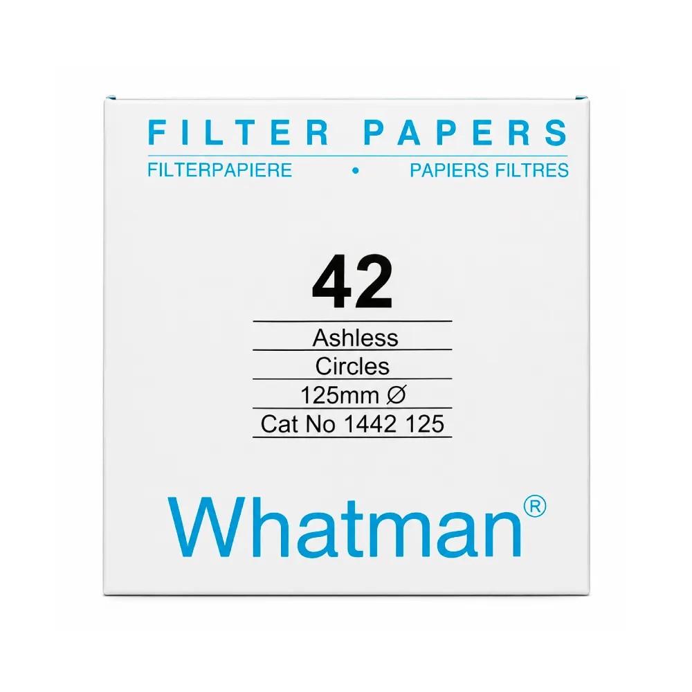 Papel Filtro Cualitativo N-42 Diámetro 125 mm (12.5 cm) X 100 Unds - WHATMAN | Stock: 100 - SAP: 080020206