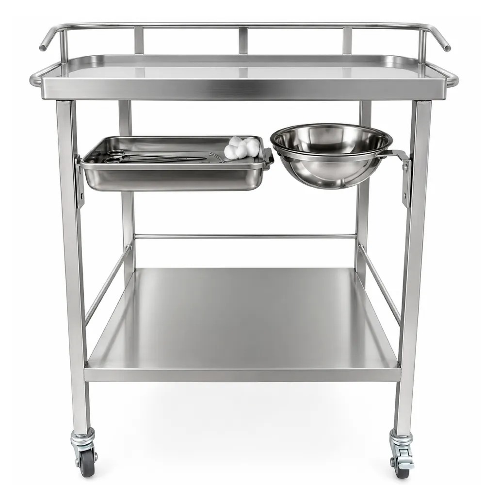 Mesa Rodable de Acero Inoxidable Para Curaciones Con Tablero (M-99) - NACIONAL | Stock: 100 - SAP: 266020086