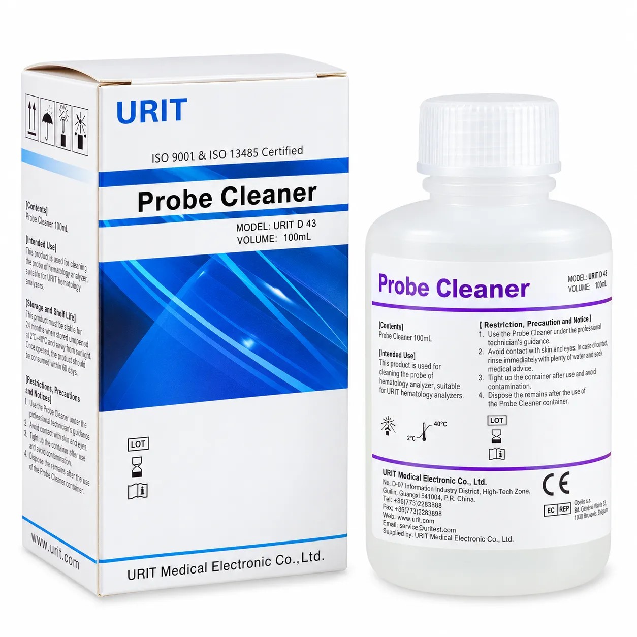 Probe Cleanser x 100ml (Limpiador de Sondas) Para Modelos BH-40P/BH-70P/3000PLUS/2900PLUS - URIT | Stock: 30 - SAP: 077010014