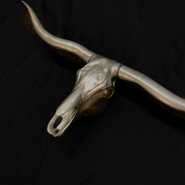 Silver Longhorn Skull - TED1234