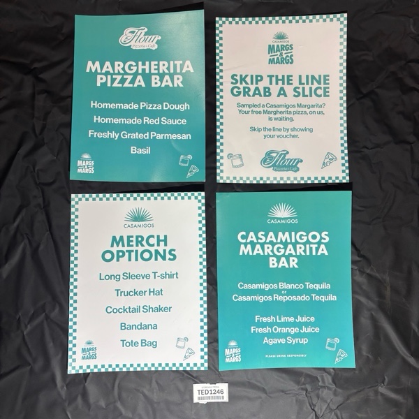 Set of 4 Pizza Margherita Merch Bar Flyers - TED1246