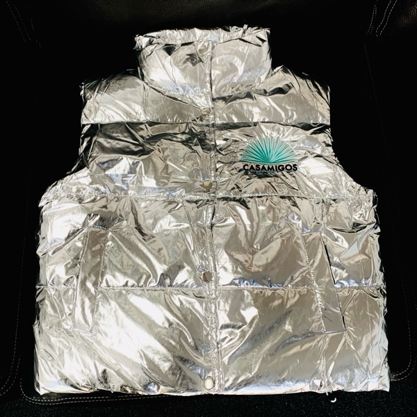 Silver Metallic Puffer Vest - TED1296