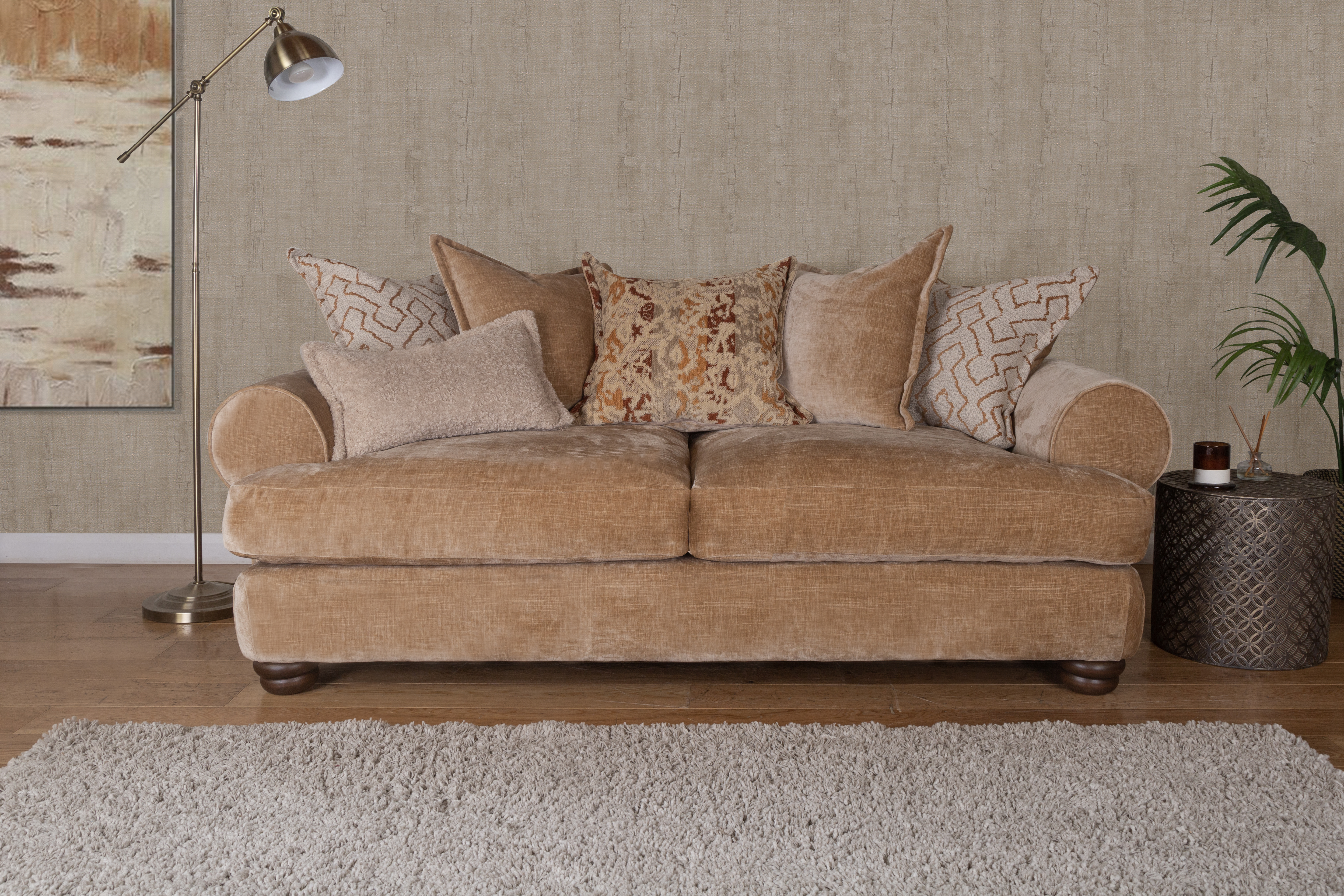 Horatio 2 seat sofa in Kairo Caramel