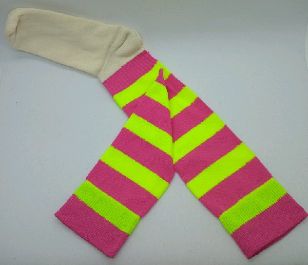 Nylon with Padded Cotton Foot - Yellow & Maroon