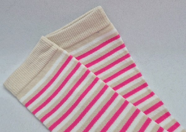 Knee High - Thin Stripe - Pink, White & Cream