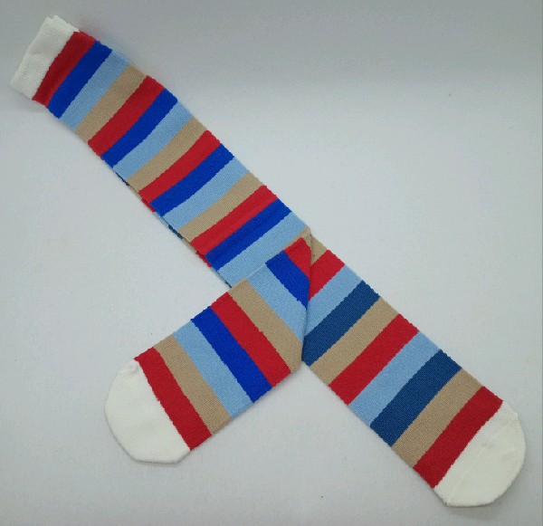 Knee High - Broad Stripe - Blue, Red, Khaki & Powder Blue