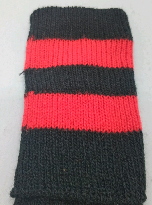Rugby Sock - Black with Red stripe