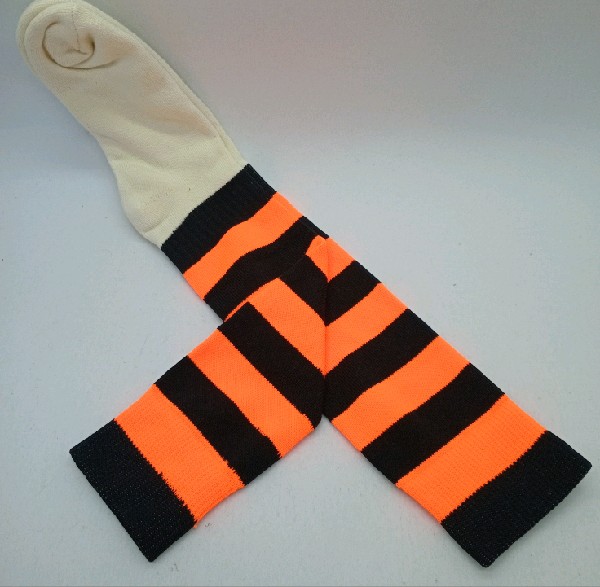 Nylon with Padded Cotton Foot - Orange & Black
