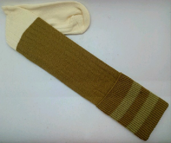 Rugby Sock - Dark Khaki with Light Khahi stripe