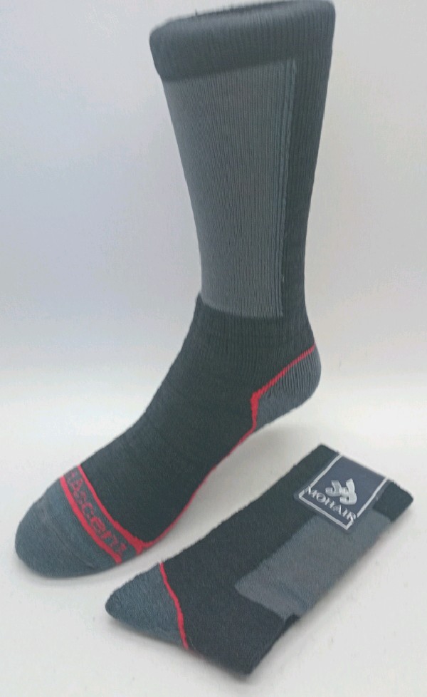 Mohair Explorer Hiking Sock - Black & Grey