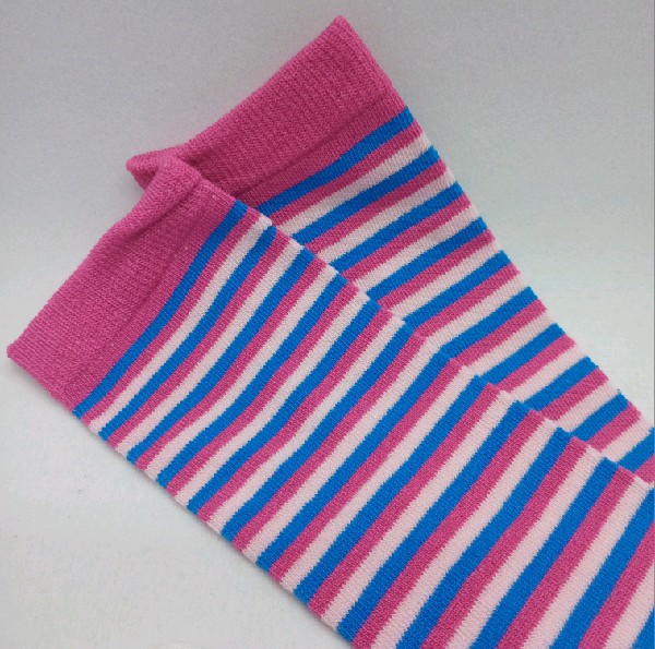 Knee High - Thin Stripe - Pink, Maroon & Blue
