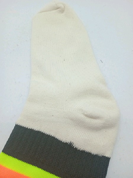 Hockey Sock Nylon with Padded Foot - Striped Yellow, Orange & Black