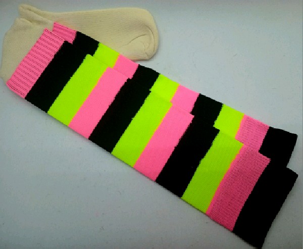 Nylon Rugby 2  /Hockey with Padded Foot - Pink, Yellow & Black