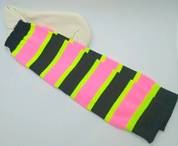 Nylon Rugby /Hockey with Padded Foot - Pink, Yellow & Black
