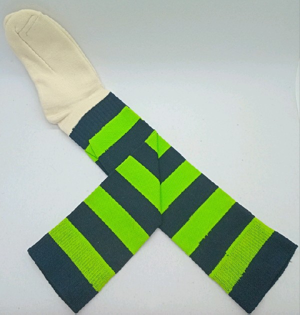 Nylon with Padded Cotton Foot - Green & Black