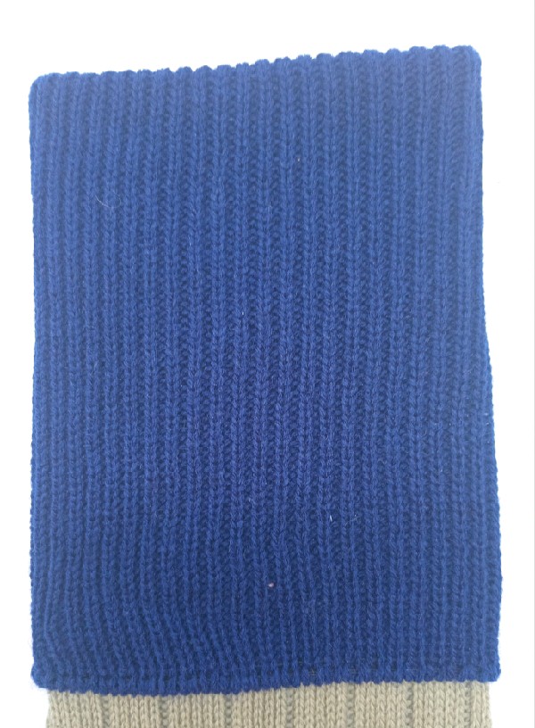 Khaki Golfhose with Navy Blue Turnover