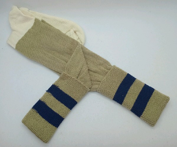 Rugby Sock - Khaki with Navy Blue stripe