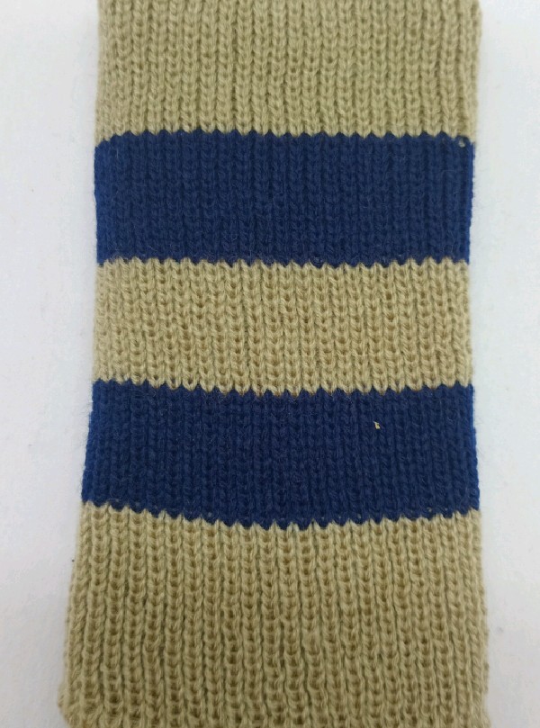 Rugby Sock - Khaki with Navy Blue stripe