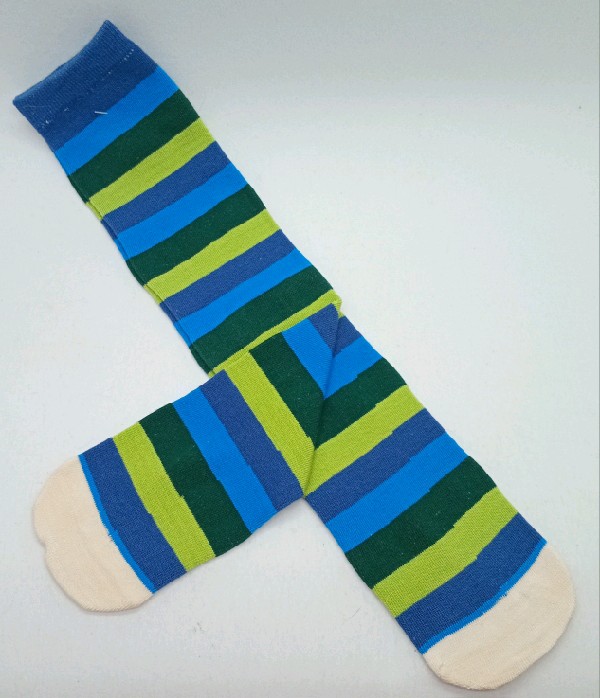 Knee High - Broad Stripe - Navy, Lime Green, Green & Royal Blue