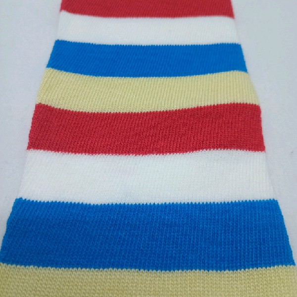 Knee High - Broad Stripe - White, Blue, Cream & Red