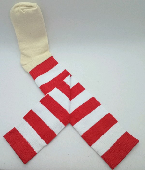 Nylon Hockey with Padded Foot - Red & White