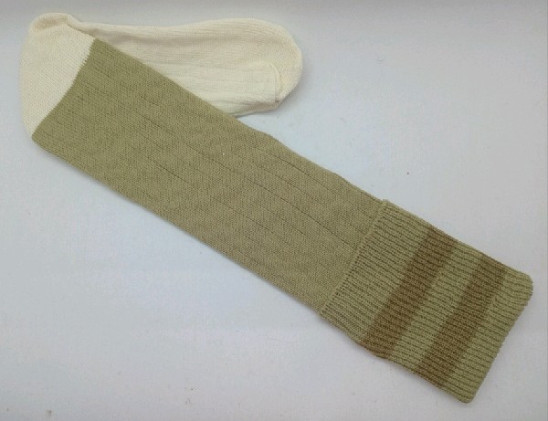 Rugby Sock - Khaki with Light Brown stripe