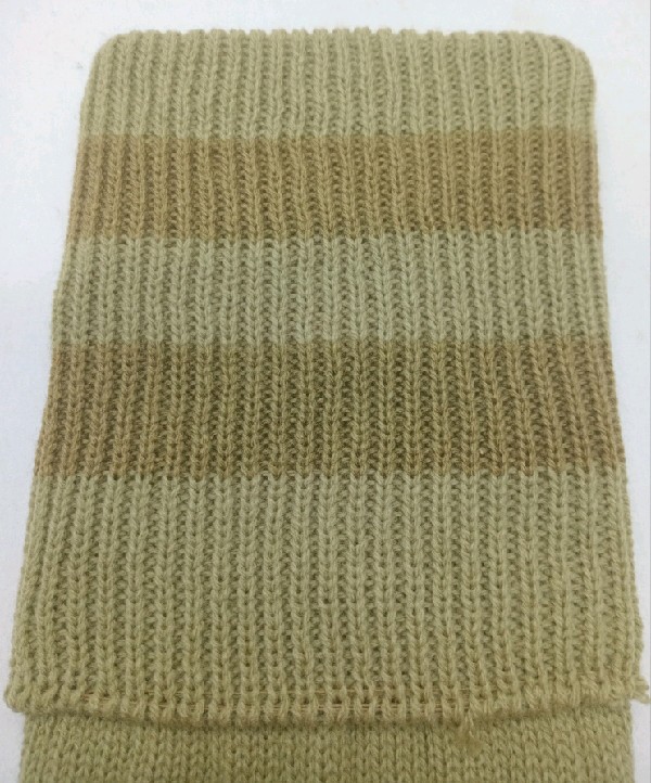 Rugby Sock - Khaki with Light Brown stripe