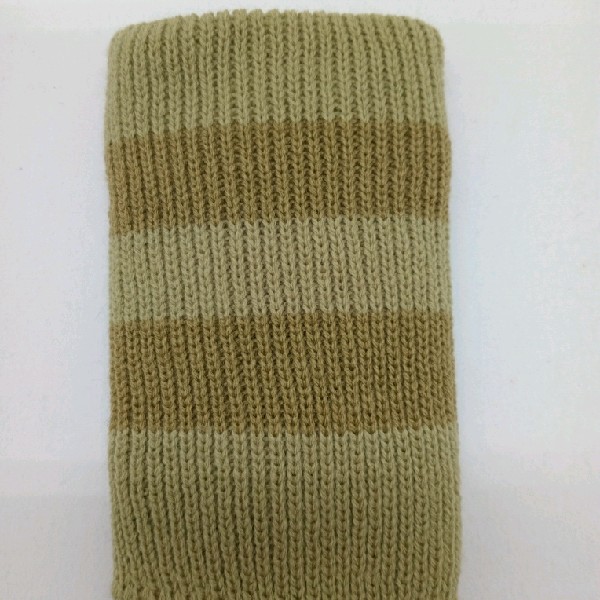 Rugby Sock - Khaki with Light Brown stripe