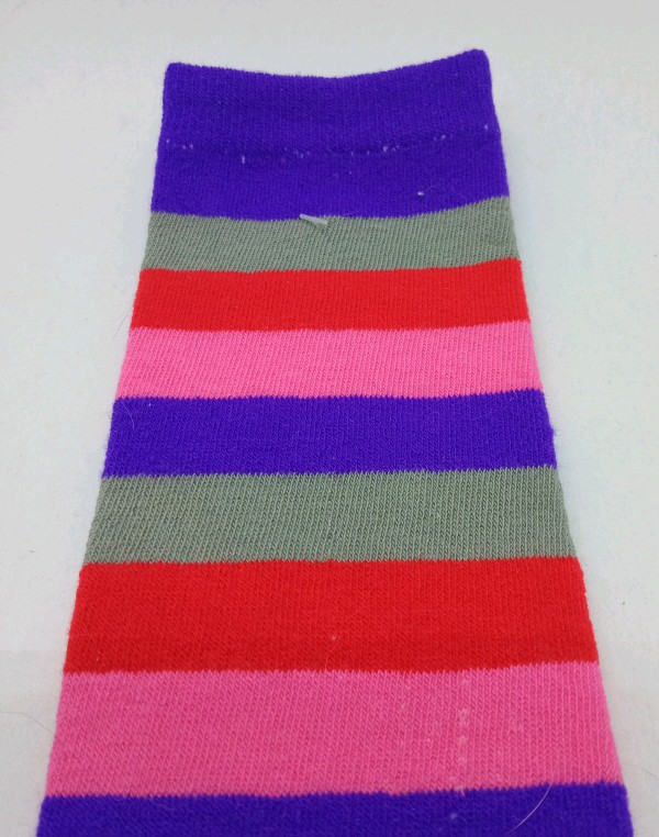 Knee High - Broad Stripe - Red, Grey, Purple & Pink