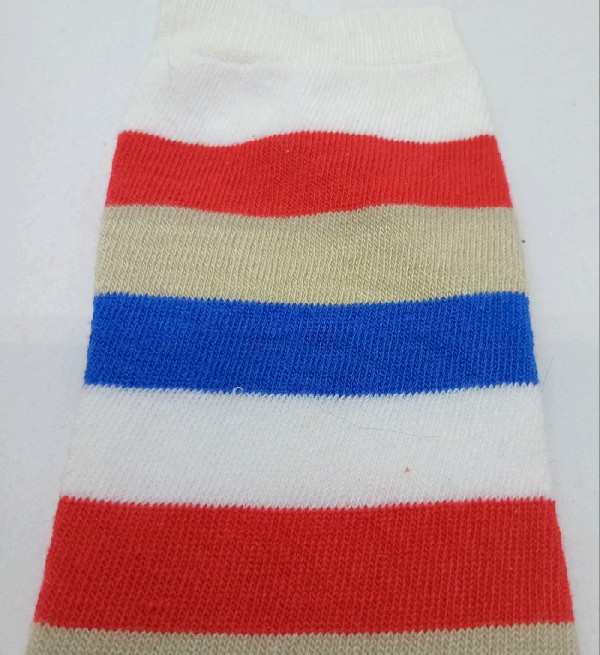 Knee High - Broad Stripe - White, Blue, Khaki & Red