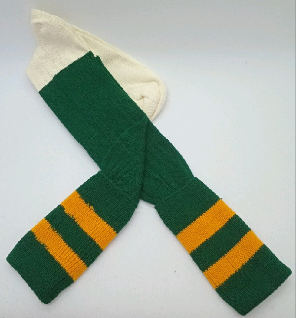 Rugby Sock - Green with Gold stripe " Springbok Colors "